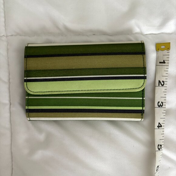 Fashion Bag with Matching Wallet Green Stripes Spring Shoulder Bag Summer Purse - Picture 10 of 13